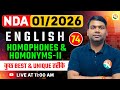 Homophones &amp;  Homonyms -2 | NDA English Classes 2026 | English Classes for NDA 2026  | NDA