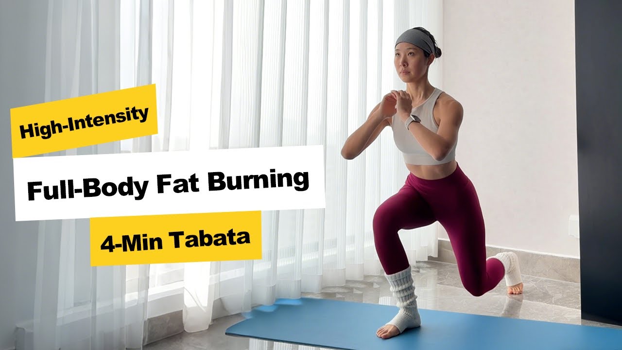 4-Minute Beginner Tabata HIIT Workout at Home | Full Body High-Intensity Fat Burning Routine
