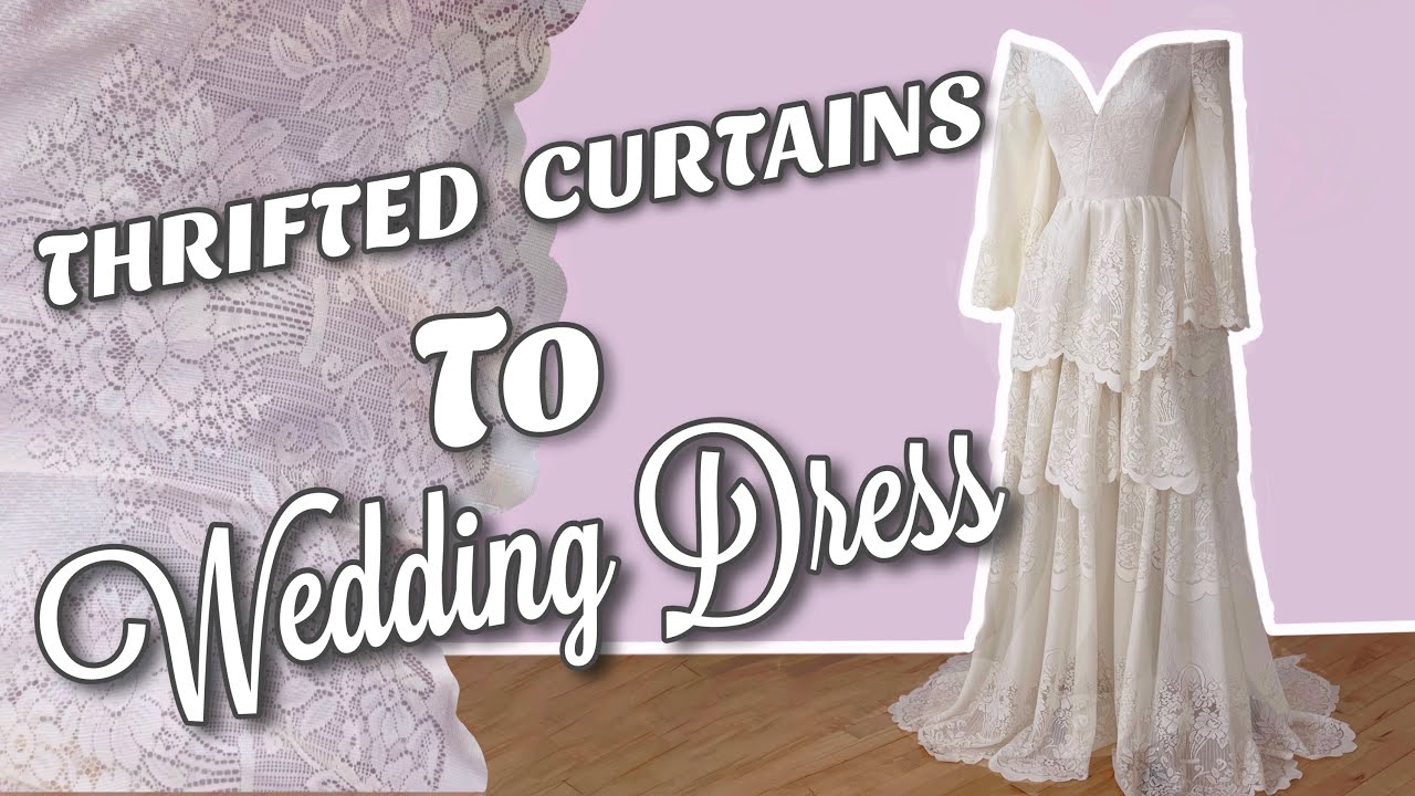 I Turned Vintage Curtains into a Wedding Gown?! - YouTube