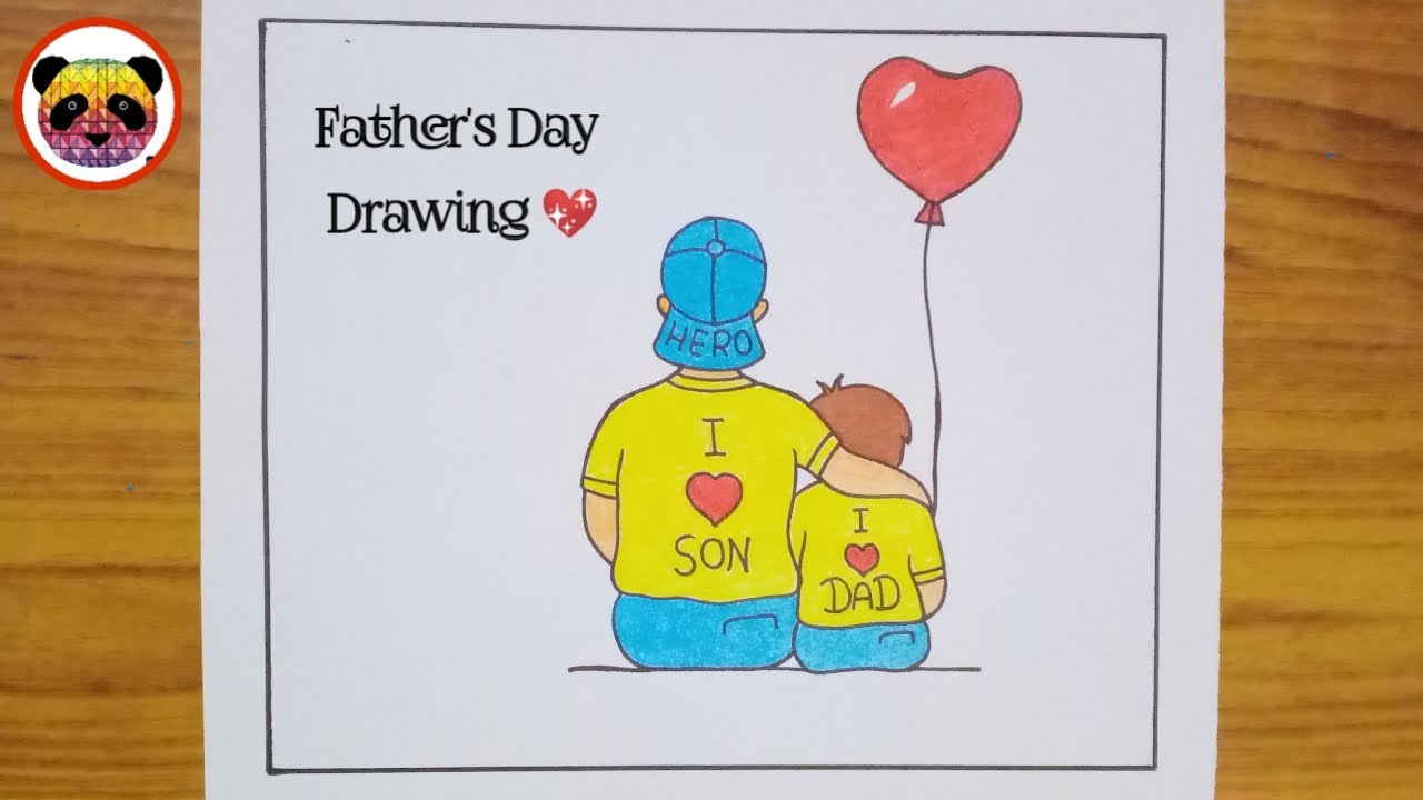 How to draw father's day drawing /fathers day drawing step by step for ...