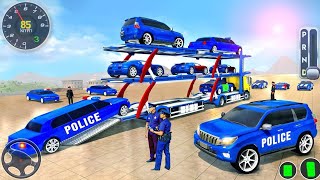 US Police Car Park Transporter Driving - Police Trailer Truck Driver Simulator 3D - Android Gameplay screenshot 4