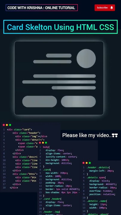 Card Skeleton Animation with HTML CSS | Easy Tutorial for Beginners ...