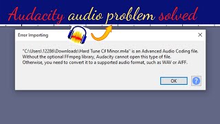 Audacity: audio file importing erro in 1 min #shorts