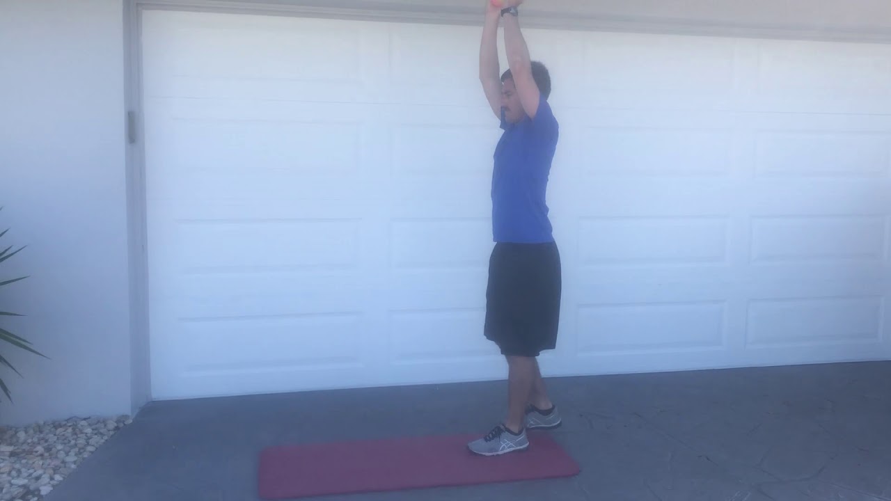 Weighted Object Overhead (OH) Walking Lunge - YouTube