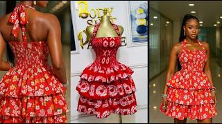 ✂️✨ Learn How to Cut and Sew a Stunning Shirred Three-Tiered Dress! ✨✂️ || 3 step gathered gown