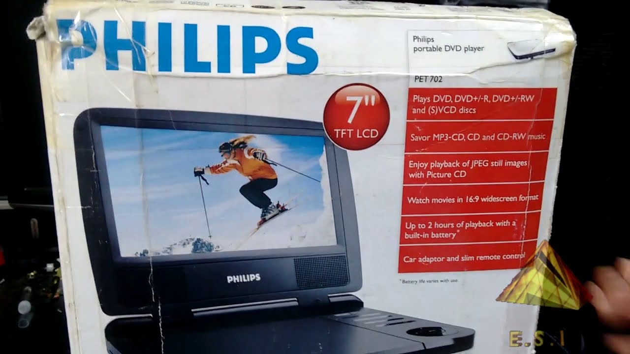 Philips DVD Player model PET-702 demonstration with details (for