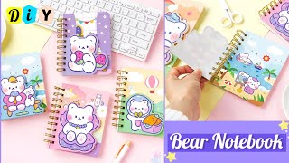 How to Make 2 Layers Cute Bear Notebook at Home _ DIY cute bear notebook