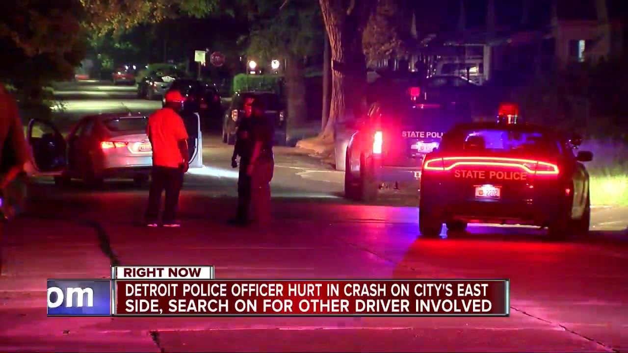 Detroit police officer hurt in crash overnight - YouTube