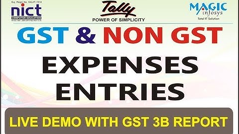 NON GST & GST EXPENSES ENTRIES IN TALLY GST [ IN HINDI ] NICT COMPUTER
