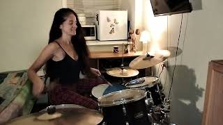 An 8th-note ride backbeat pattern 
