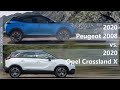 2020 Peugeot 2008 vs 2020 Opel Crossland X (technical comparison)