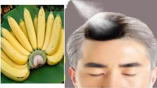 White hair to black hair naturally in 3 minutes | Gray hair dye with banana and herb | white hair