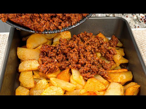 Einfach das Hackfleisch ber die Kartoffeln gieen! Kstliches einfaches Abendessen!