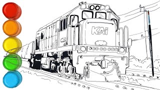 cara menggambar Kereta api indonesia KAI - Belajar Menggambar dan Mewarnai untuk Anak cara menggambar Kereta api indonesia KAI - Belajar Menggambar dan Mewarnai untuk Anak