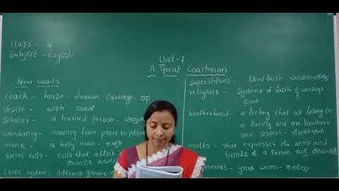 CLASS 5 | ENGLISH | CHAPTER 7 | A GREAT COACHMAN