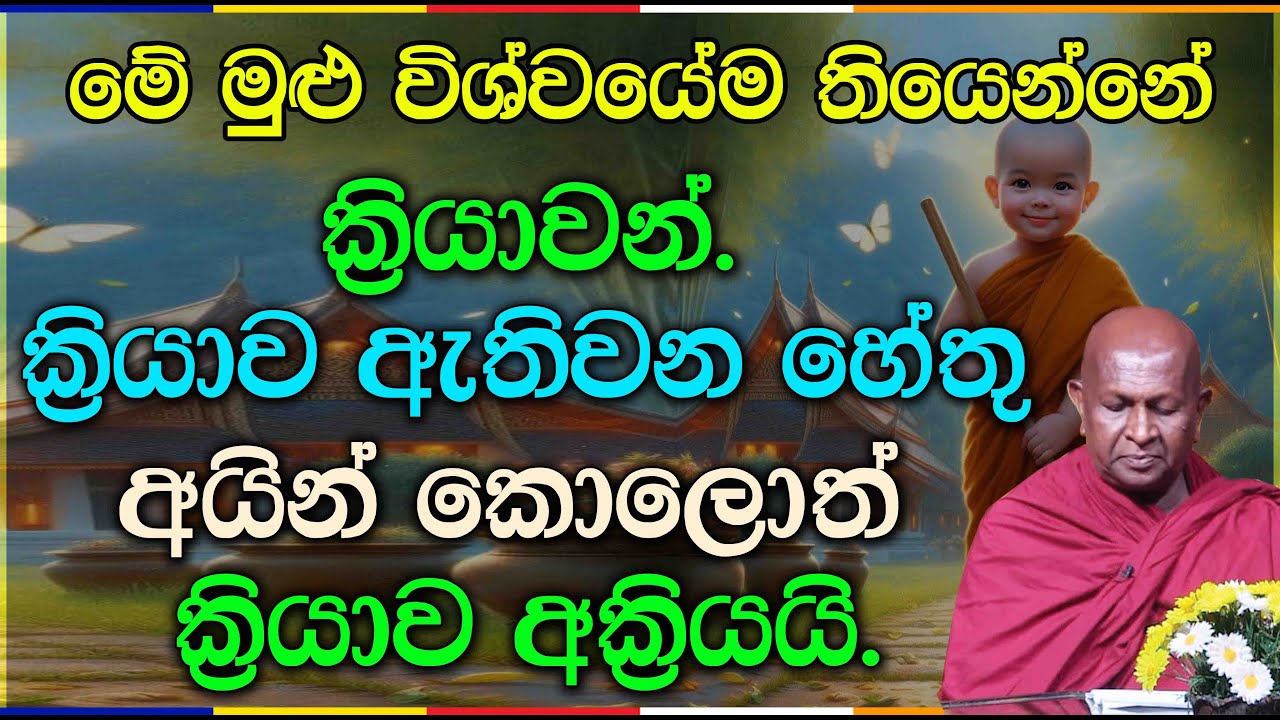 ක්‍රියාව ඇතිවන හේතු අයින් කොලොත් ක්‍රියාව අක්‍රියයි.942 පූජ්‍ය තපෝවනයේ අරියධජ හිමි