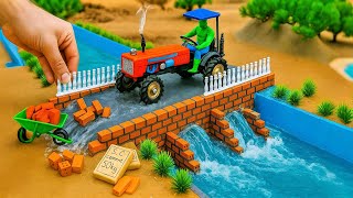 DIY Mini Truck Builds Brick & Metal Railing Bridge | Fun Construction Science Project #4