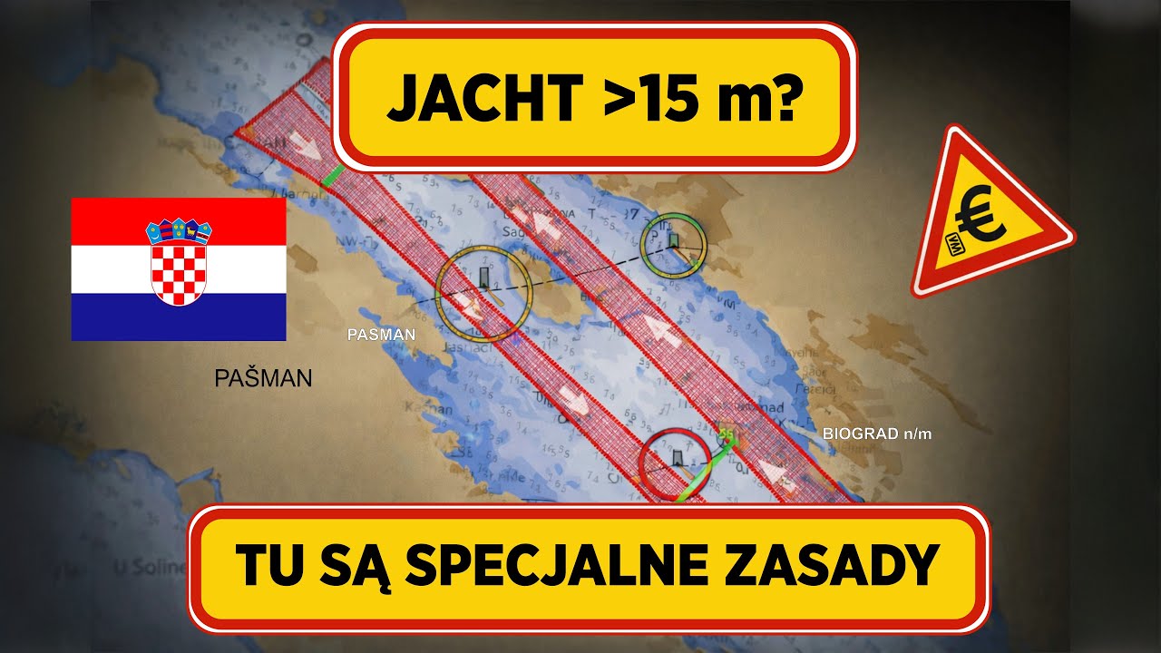 Pašmanski Tjesnac – specjalne zasady ruchu dla jachtów powyżej 15 metrów