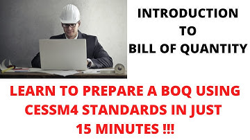 How to prepare a Bill of Quantity ? | Using CESMM4 Standards| Introduction to BOQ