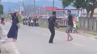 Viral !!! Duel Katana Vs Badik Di Rappang Sidrap