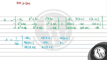 Let \( \Delta=\left|\begin{array}{ccc}-b c & b^{2}+b c & c^{2}+b c \\ a^{2}+a c & -a c & c^{2}+a...