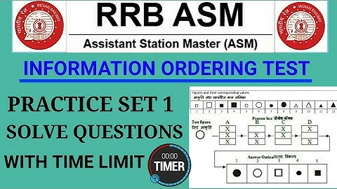 INFORMATION ORDERING TEST 01  || PRACTICE SET WITH TIME LIMIT || RRB NTPC 2015