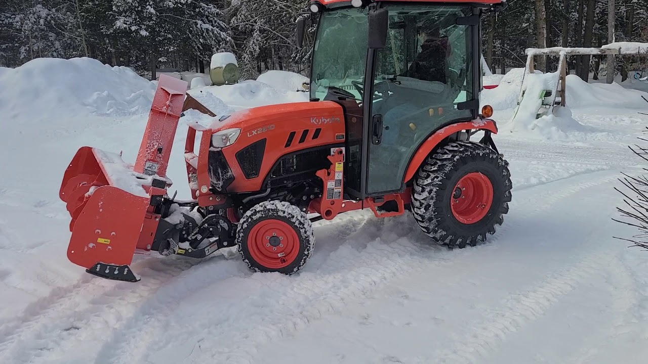 Backyard cleanup with Kubota LX2610 and LX2963 Snow Blower 2/20/2021 YouTube