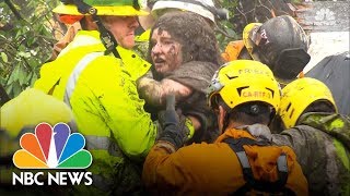Firefighters In Montecito California Rescue Girl Trapped In Mudslide Rubble | NBC News
