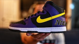 Nike Dunk High Emb “Lakers” Review & On Feet - Youtube