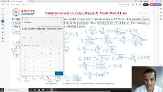 Lecture 159 Problem Solved on Euler, Weber & Mach Model Law in #Fluid #Mechanics