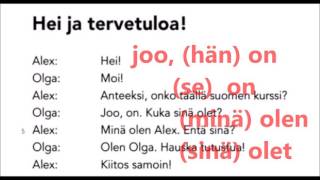 Learn Finnish with the book Suomen mestari. Dialogue 1 A page 11