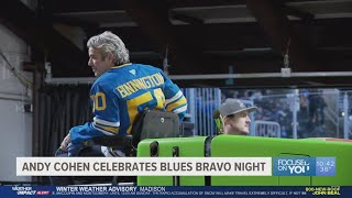 St. Louis native Andy Cohen celebrates Blues Bravo Night at Enterprise Center