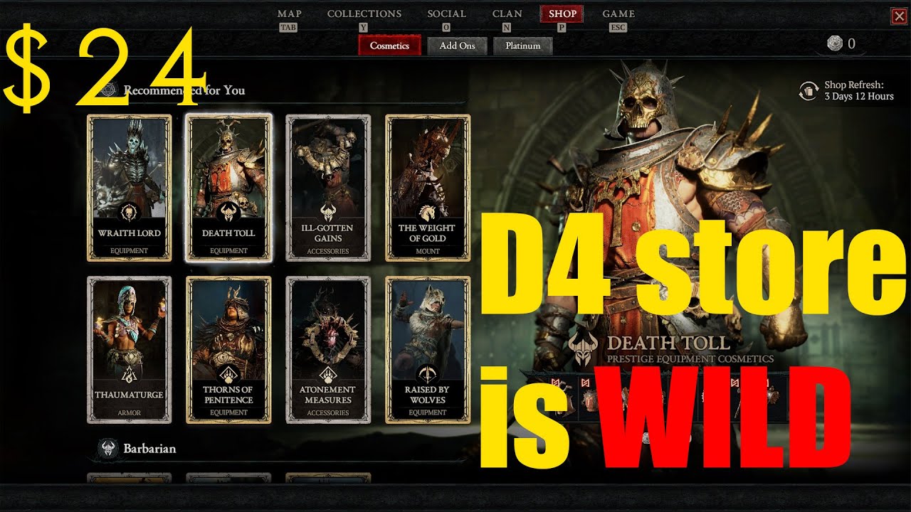 The Diablo 4 Store is WILD