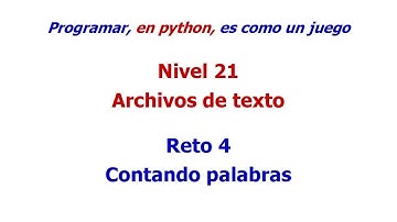 Python - Nivel 21 - Reto 4 - Contando palabras