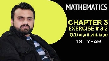 1st Year Math | Chapter 3 Theory of Quadratic Functions | Exercise 3.2 Q1 (vi–x) | Complete Solution