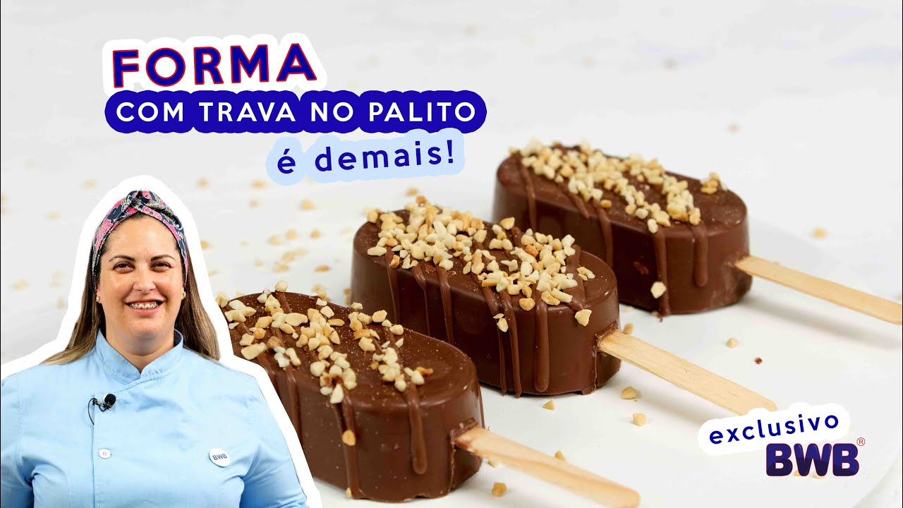 PALETA DE CHOCOLATE: RECEITA COMPLETA COM TRUQUE PARA O PALITO NÃO SOLTAR | BWB | Por Edna Agunzo