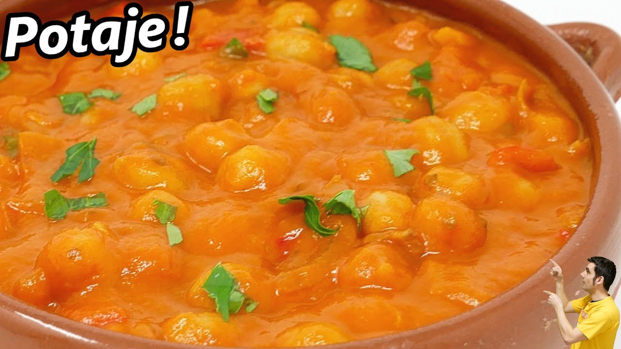 Como hacer GARBANZOS GUISADOS con TOMATE, una receta RIQUISIMA y FÁCIL😍