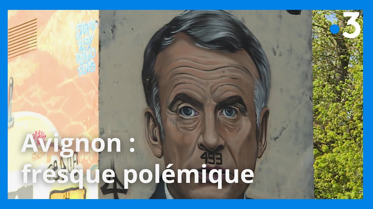 Avignon : la fresque polémique du graffeur Lekto d'Emmanuel Macron