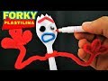 Como Hacer a FORKY Toy Story 4  Escultura plastilina y Stop Motion | Making Forky DIY | DibujAme Un