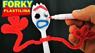 Como Hacer a FORKY Toy Story 4  Escultura plastilina y Stop Motion | Making Forky DIY | DibujAme Un