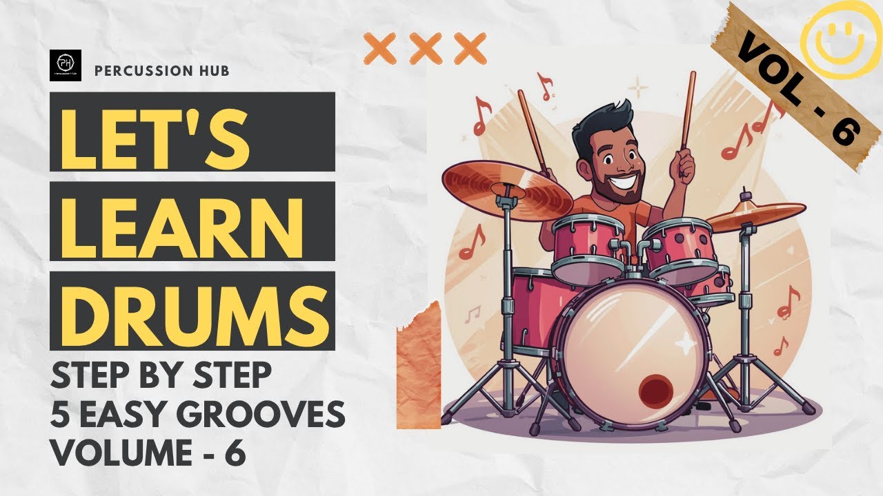 5 Easy Drum Beats for Beginners | Learn with Notation | Vol. 6 | 90 BPM ...