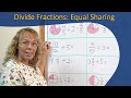 Divide fractions: equal sharing (whole-number divisor)