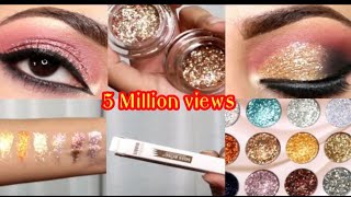 Barat/Waleema glittery eyes makeup look // Testing miss rose new products// Affordable glitters