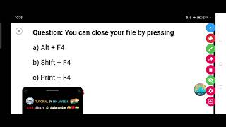 You Can Close Your File By Pressing -- A Alt F4 B Shift F4 C Print F4
