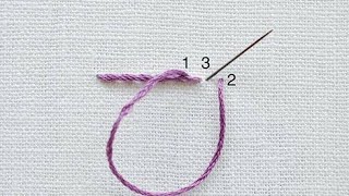 غرزه الفرع stem stitch تعليم اساسيات التطريز