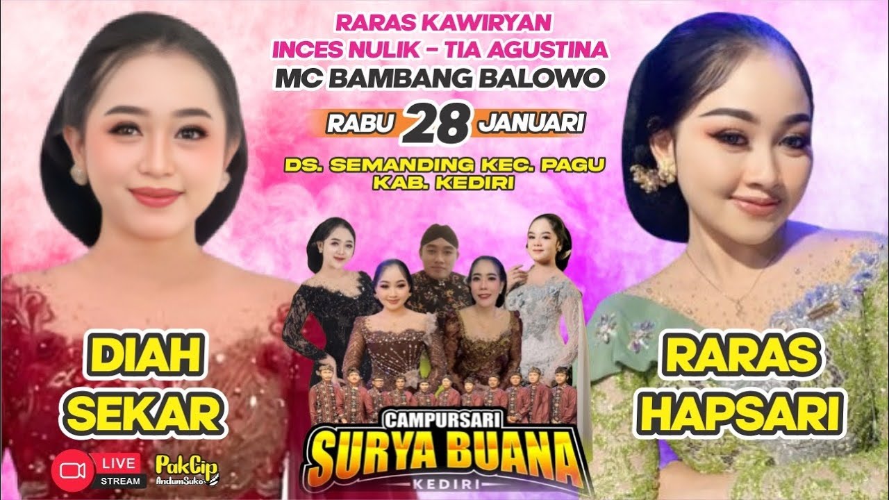 🔴Live Campursari SURYA BUANA Bt. Diah Sekar /28-01-2026/ Semanding - Pagu -  Kediri