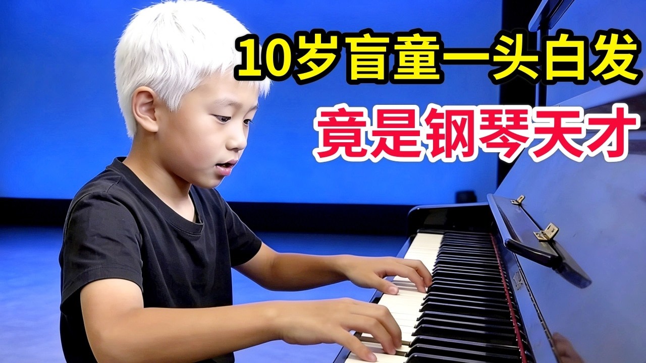 10岁盲童一头白发,竟是钢琴天才,作曲改编震惊专家,太专业了!