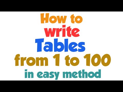 1 to 100 tables , Easy method to understand - YouTube