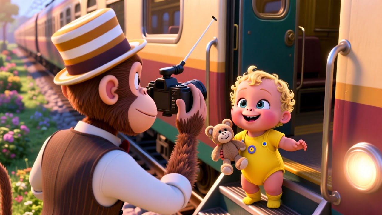 Sunny Yard Train Boom 🚂 | Fun Train Song for Kids | Playful Nursery Rhyme