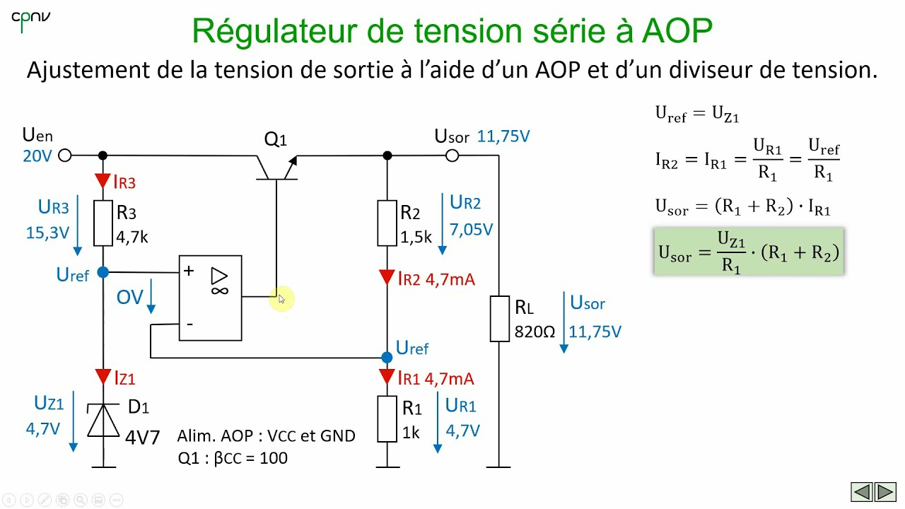 ELAN - Régulateur de tension (partie 3 - régulateur série à AOP) 